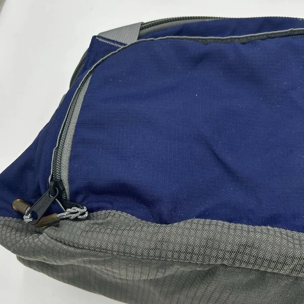LL Bean Small Gym Travel Double Handle Bag with Built-in Cooler Blue Softshell